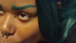 Interracial Goth Face Fuck Ebony Deepthroat Big Ass BWC Alt GIF